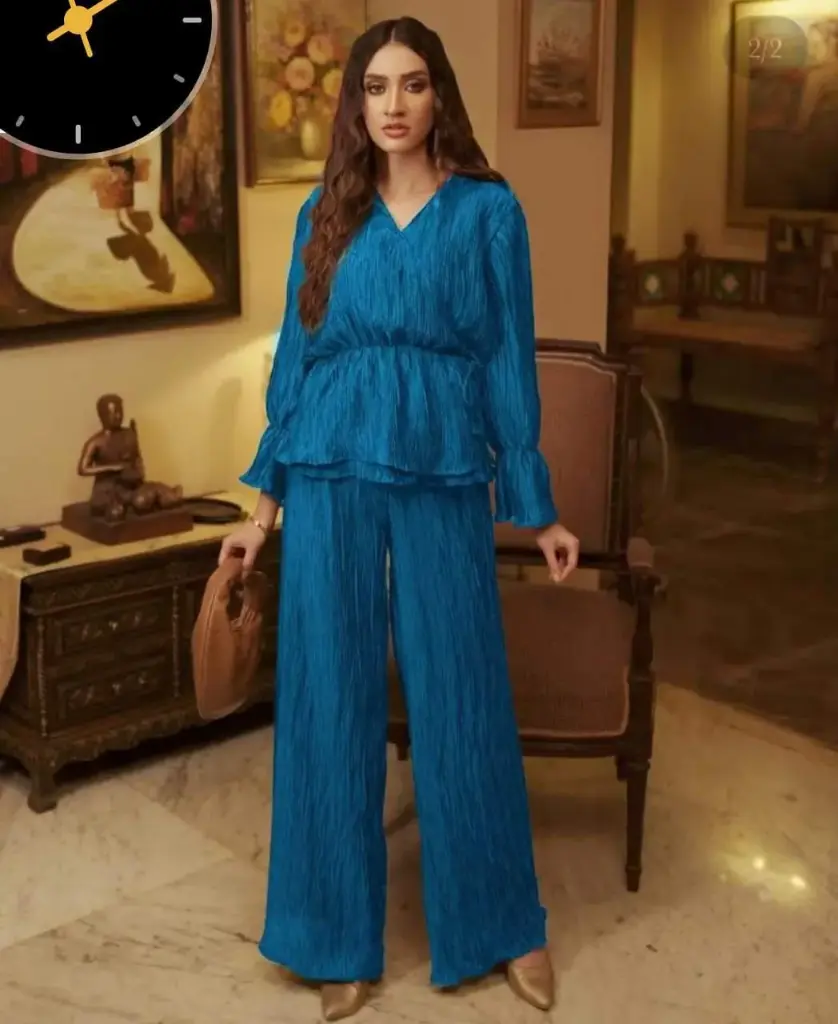 silk shirt and trouser set